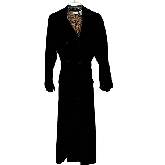 Newport News Goth Edgy Witchy Velvet Long Classic Trench Coat Women's Size 10 - Picture 4 of 8